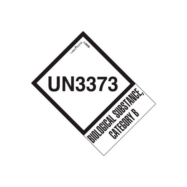 American Labelmark Co LabelMaster "UN3373 Biological Substance Category B" Labels, 2"L x 2-3/4"W, White, Roll of 500 L380B - main